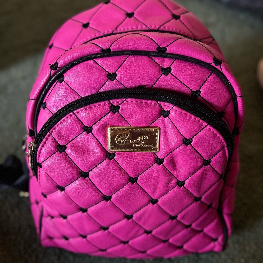 Pink Betsey Johnson mini backpack